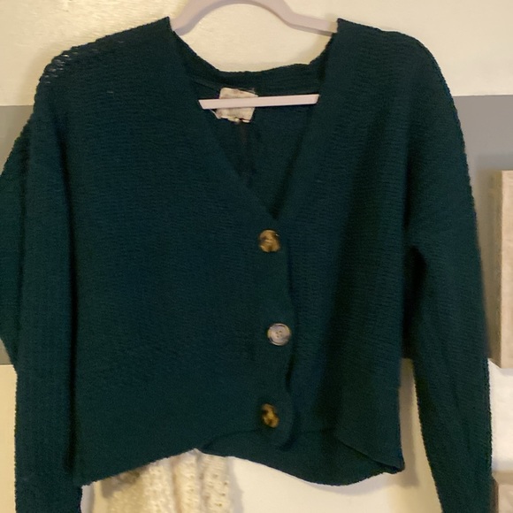 Hippie Rose Sweaters - dark green sweater/cardigan